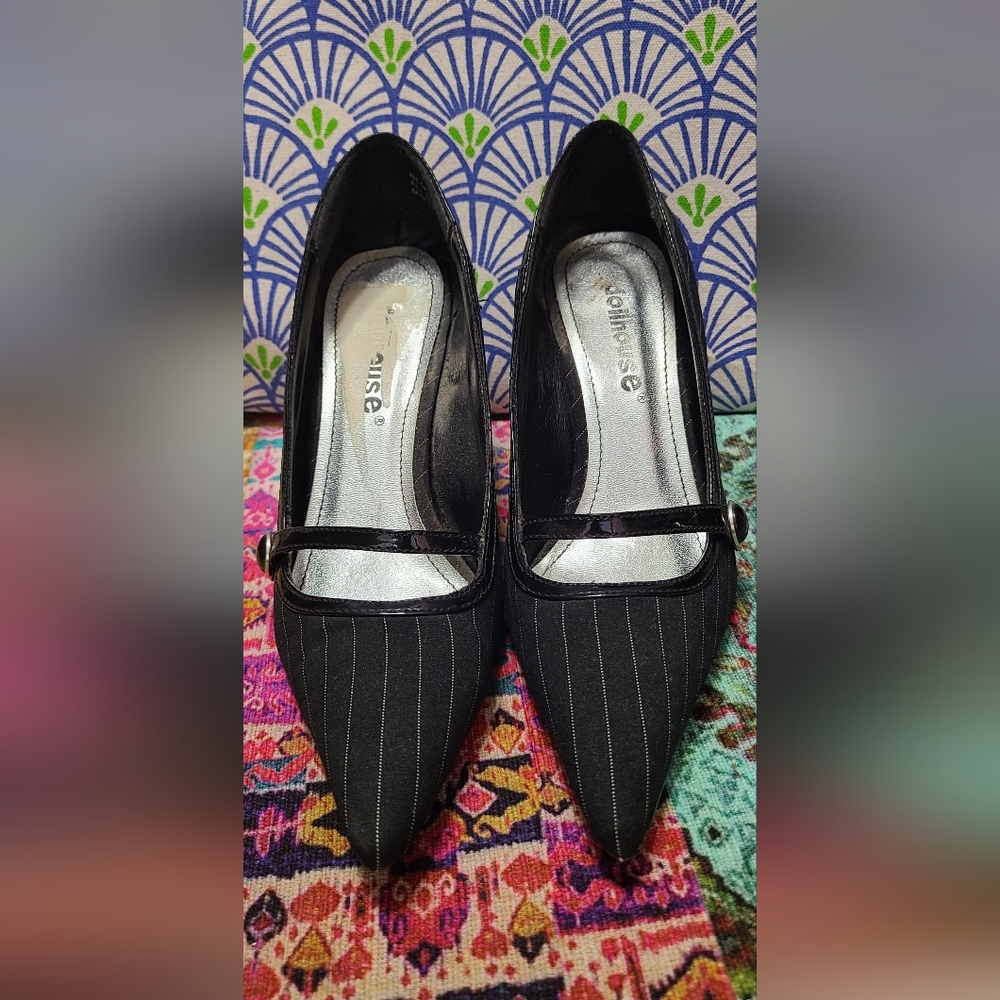 Dollhouse Black Pinstripe Women's Shoes